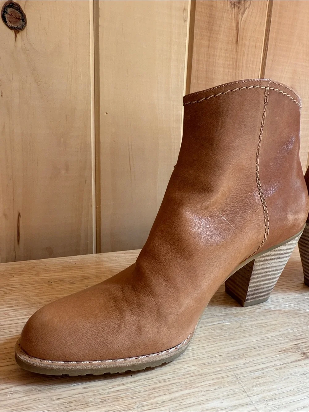 Stuart Weitzman Tan Leather Tassel Ankle Booties